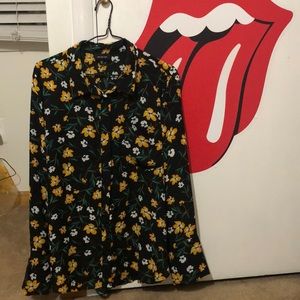 the cutest ever floral sheer button down